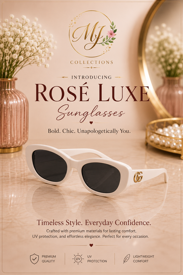 Rose Luxe White Cat-Eye Sunglasses – Premium UV Protection Eyewear