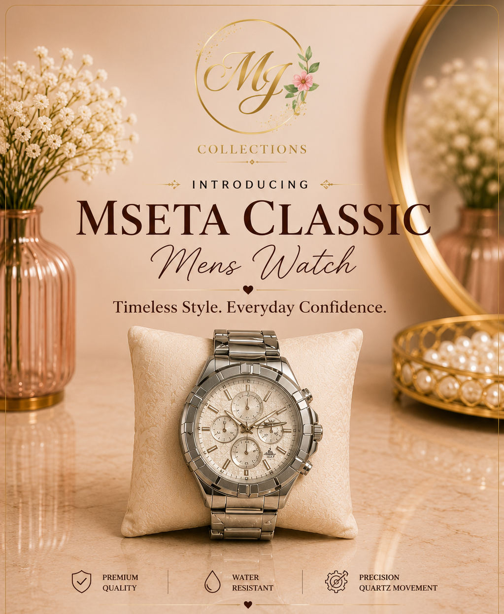 Reward Men's Luxury Stainless Steel Chronograph Watch