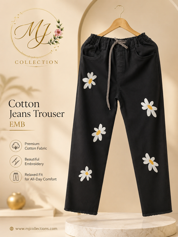 Cotton Jeans Trouser EMB