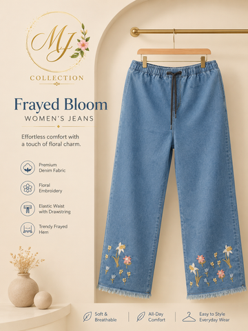 MJ Collections – Frayed Bloom Women's Jeans
