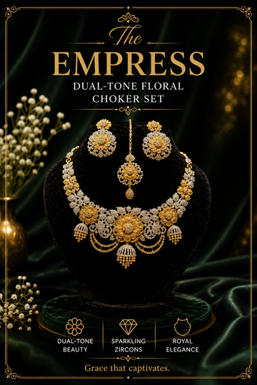 The Empress Dual-Tone Floral Choker Set