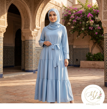 The Serenity Blue Tiered Flared Maxi