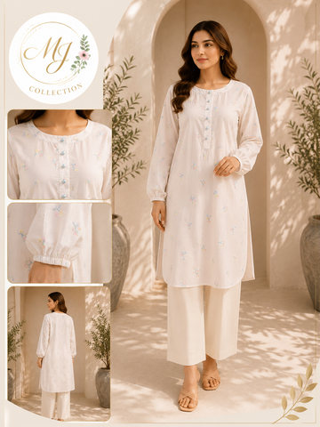 Ivory Blossom Embroidered Pret