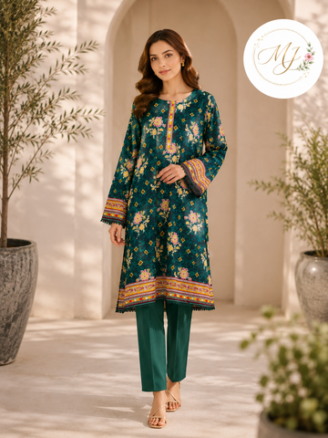 Emerald Bloom Printed Pret