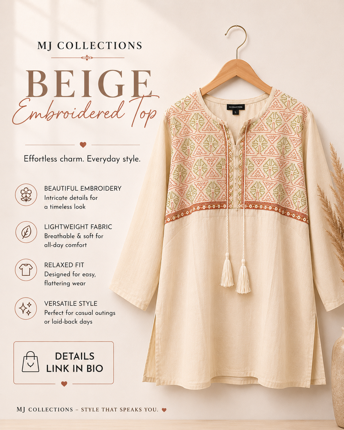 Heritage – Embroidered Everyday Top